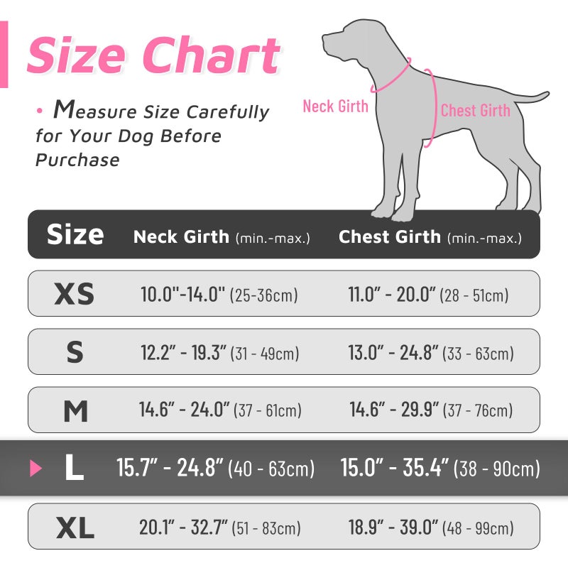 Eagloo Dog Harness for Large Dogs, No Pull Service Vest with Reflective Strips and Control Handle, Adjustable and Comfortable for Easy Walking, No Choke Pet Harness with 2 Metal Rings, Pink, L - Image 2