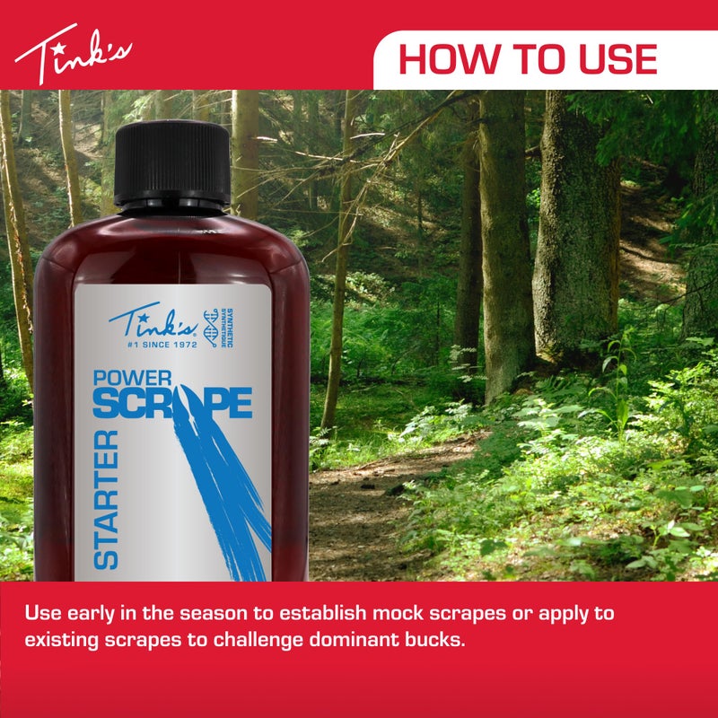 Tink's Power Scrape Starter|4 Oz Bottle|Hunting Accessories,Mock Scrape Starter for Natural or Mock Scrapes|Invader Synthetic Buck Scent Lure,Deer Scents + Attractants for Breeding Season,Brown - Image 5