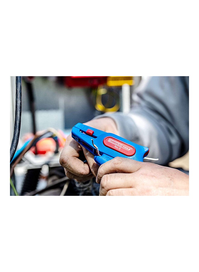 WEICON Wire Stripper No. 5 wire stripper adjustable 0.2 - 6.0 mm²  (24-10 AWG) wire stripping pliers with side cutter up to 2.0 mm stripping of round cables  TUEV  blue red  100% Made in German - Image 5