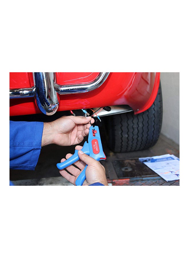 WEICON Wire Stripper No. 5 wire stripper adjustable 0.2 - 6.0 mm²  (24-10 AWG) wire stripping pliers with side cutter up to 2.0 mm stripping of round cables  TUEV  blue red  100% Made in German - Image 4
