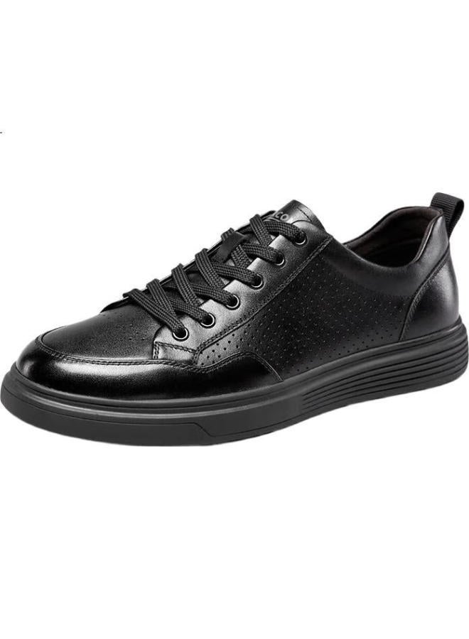 YEARCON Men'S New Style Hollow Breathable Casual Shoes Men'S White Shoes 96619W Black 619 40 - Image 3