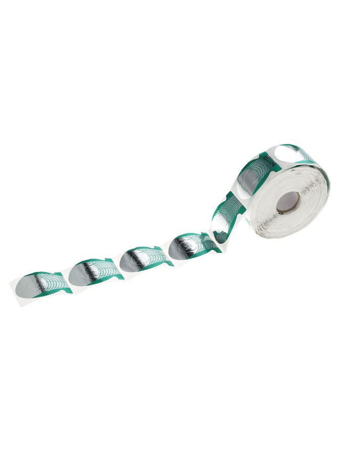 NIBEMINENT 500-Piece Washable Fish Shape Nail Art Sticker Tip Set Green/Silver - Image 2