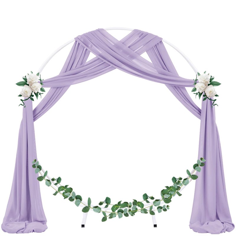 Socomi Wedding Arch Draping Fabric 1 Panel 29" x 19Ft Lavender Purple Sheer Chiffon Curtain Drapes 6 Yards for Wedding Ceremony Birthday Party Decoration - Image 2