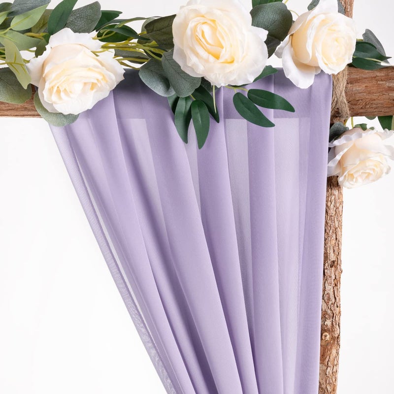Socomi Wedding Arch Draping Fabric 1 Panel 29" x 19Ft Lavender Purple Sheer Chiffon Curtain Drapes 6 Yards for Wedding Ceremony Birthday Party Decoration - Image 5