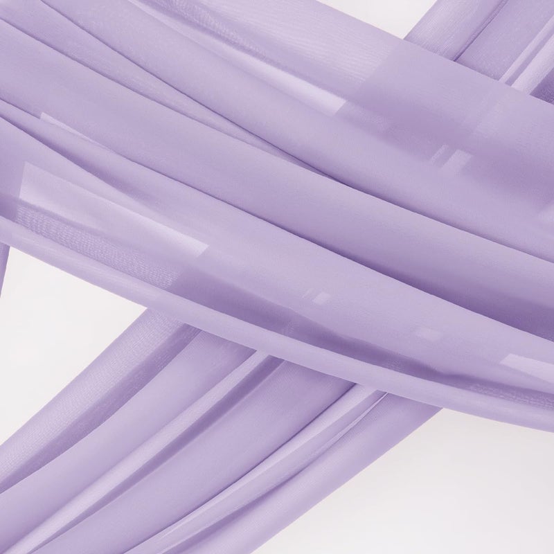 Socomi Wedding Arch Draping Fabric 1 Panel 29" x 19Ft Lavender Purple Sheer Chiffon Curtain Drapes 6 Yards for Wedding Ceremony Birthday Party Decoration - Image 3