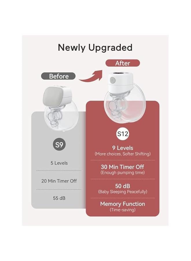 Wearable Breast Pump Hands Free, Electric Portable Wireless Milk Pump with LCD Display, with 2 Modes  9 Levels Low Noise Wireless Rechargeable Electric Breast Pump, 24mm Flange, Double Side, 2 PCS - Image 3