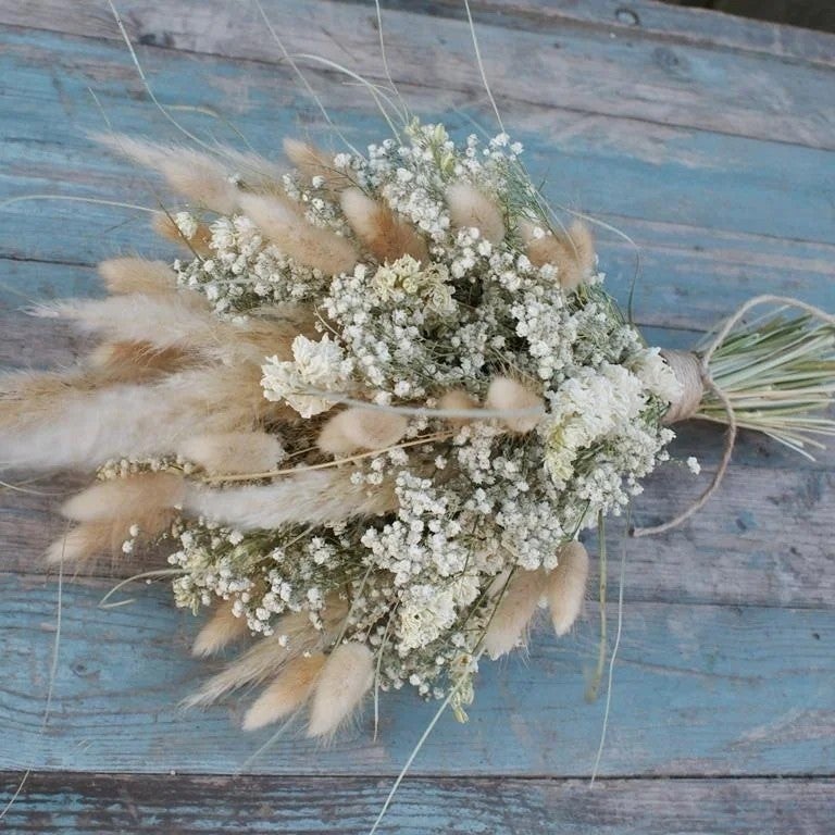 Y&D Natural Pampas Grass Bouquet Mix - Dried Boho Wedding Flowers, Rustic Farmhouse Table Desk Decor, Dried Plants Arrangement - Image 3
