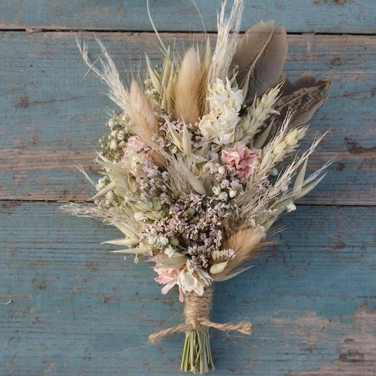 Y&D Natural Pampas Grass Bouquet Mix - Dried Boho Wedding Flowers, Rustic Farmhouse Table Desk Decor, Dried Plants Arrangement - Image 4
