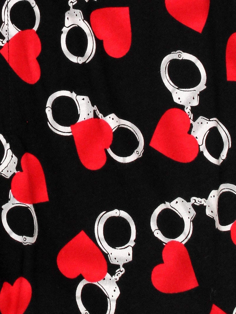 Briefly Stated Mens - Hearts Novelty Boxer Shorts Black/Red - Image 3