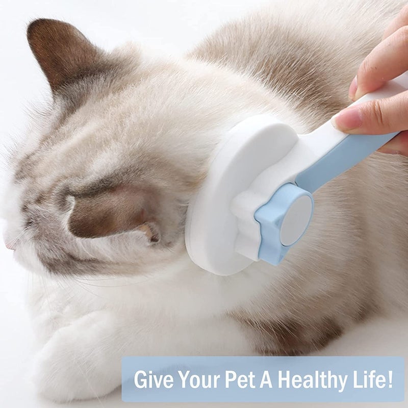 JUDEE Dog Comb Brush Pet Grooming Brush Self Cleaning Slicker Brush for Dogs and Cats Pet Grooming Tool Dog Hair Cleaner Brush Comb Shedding Trimming Self Grooming Brush - Multicolor - Image 3