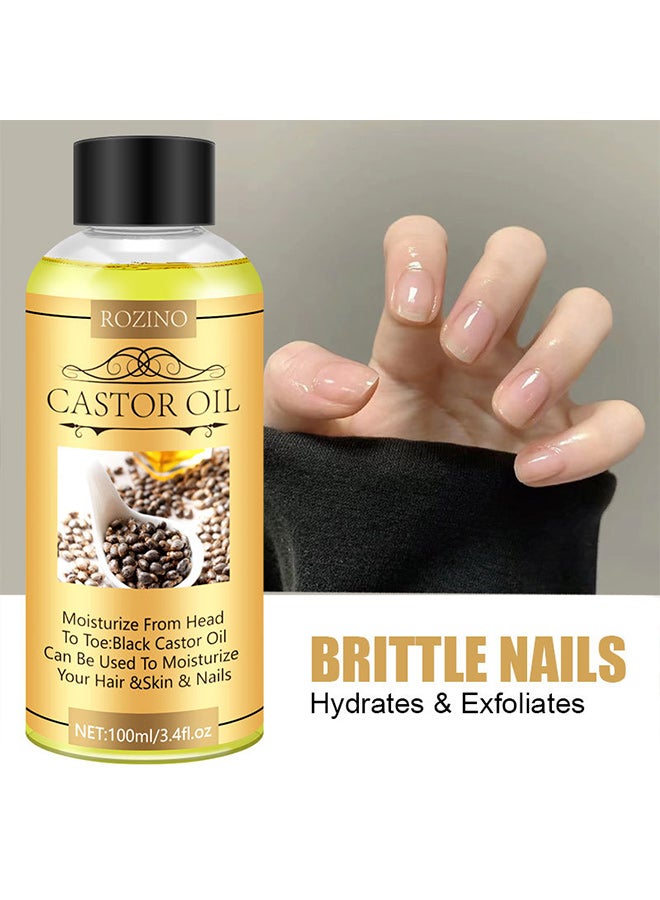 روزينو زيت الخروع روزينو للعناية بالشعر وتدليك الجسم وزيت أساسي للعناية ببشرة الوجه وترطيبه - Image 3