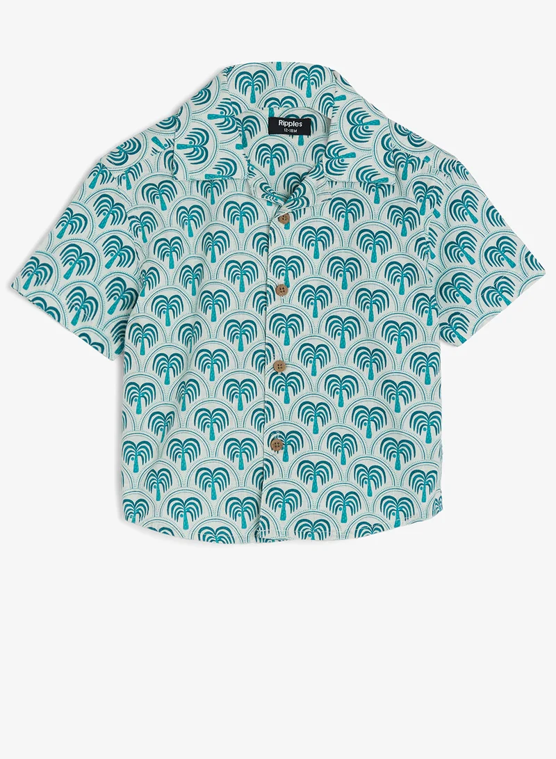 ريبلز مع نمشي Boys 2-Pieces Sets With Printed Shirt & Shorts