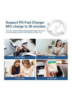 OMAKSS iPhone Fast Charger Lightning Cable [Apple MFi Certified] 2-Pack USB-C to Lightning Cable (6.6Ft) Fast Charging Compatible with iPhone14/14 Plus/14 Pro/14 Pro Max/13/13pro/12/12 Pro/12 Pro Max/11/iPad  - Image 4