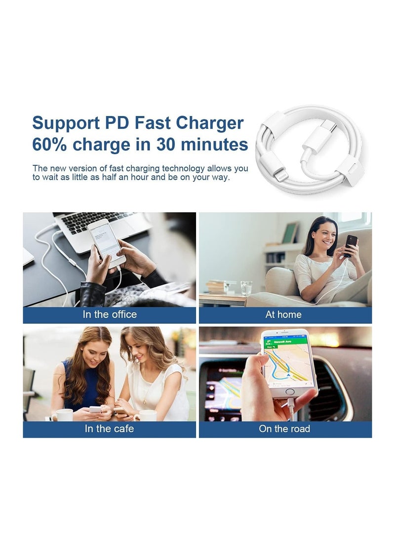 OMAKSS iPhone Fast Charger Lightning Cable [Apple MFi Certified] 2-Pack USB-C to Lightning Cable (6.6Ft) Fast Charging Compatible with iPhone14/14 Plus/14 Pro/14 Pro Max/13/13pro/12/12 Pro/12 Pro Max/11/iPad  - Image 4
