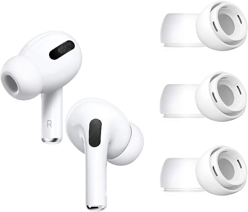 BLLQ XS Size Ear Tips Earbuds Covers Ear Caps Eartips Earpads Compatible with Apple AirPods Pro 2 and AirPod Pro 1, Silicone Tips, Fit in Case, 3 Pairs White XS - Image 4