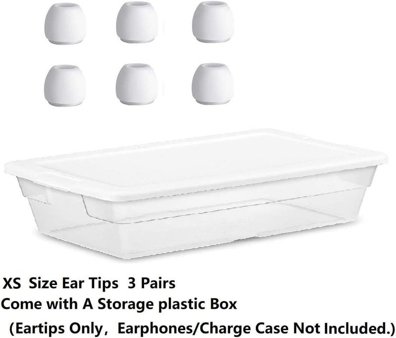 BLLQ XS Size Ear Tips Earbuds Covers Ear Caps Eartips Earpads Compatible with Apple AirPods Pro 2 and AirPod Pro 1, Silicone Tips, Fit in Case, 3 Pairs White XS - Image 3