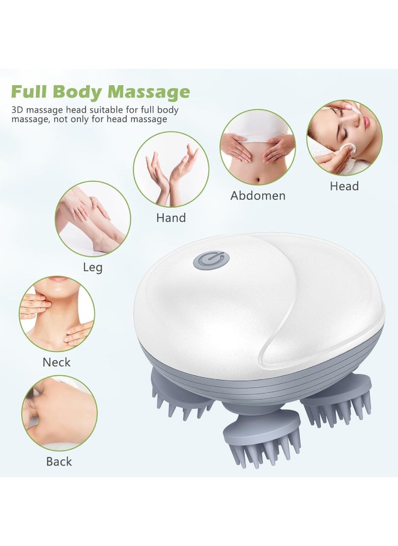 DIGI CORE Electric Scalp Massager, Waterproof Portable Head Massager for Hair Growth Handheld Hair Massager with 4 Massage Heads, Detachable and Washable Handheld Scratcher for Deep Clean Hair Growth Head Relax  - Image 5