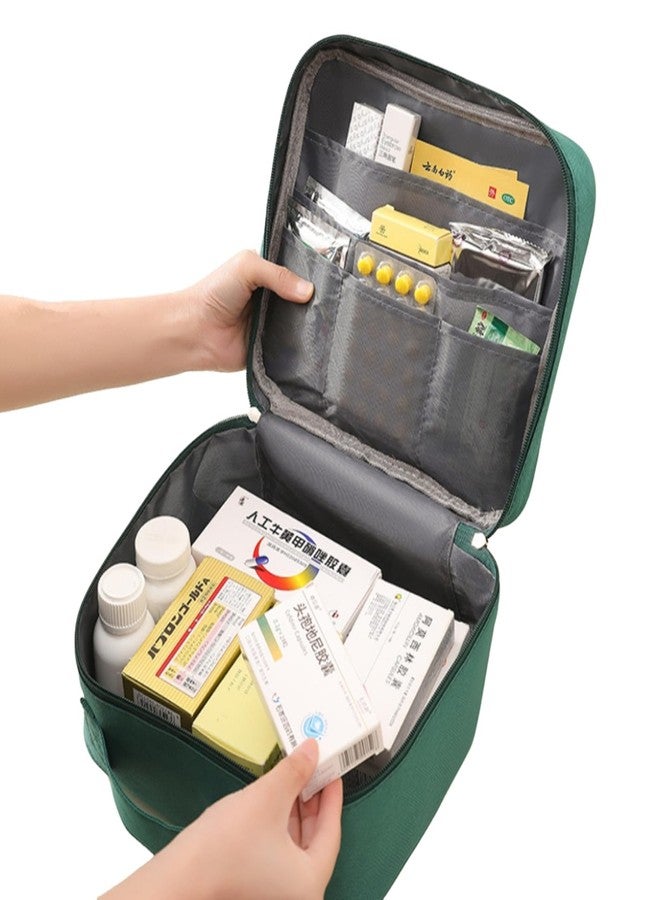 Jipemtra Red First Aid Bag Empty 1st Aid Bag Medical Travel Case First Responder Emergency Storage Medicine Bags for Car Office Kitchen Pet Sport Outdoors Cycing (Green) - Image 5