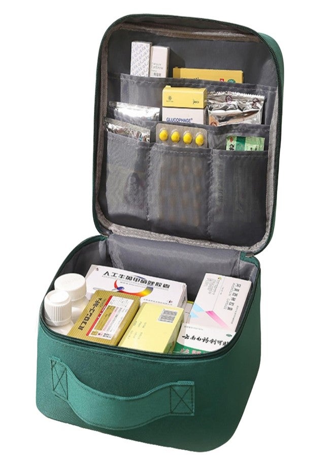 Jipemtra Red First Aid Bag Empty 1st Aid Bag Medical Travel Case First Responder Emergency Storage Medicine Bags for Car Office Kitchen Pet Sport Outdoors Cycing (Green) - Image 2
