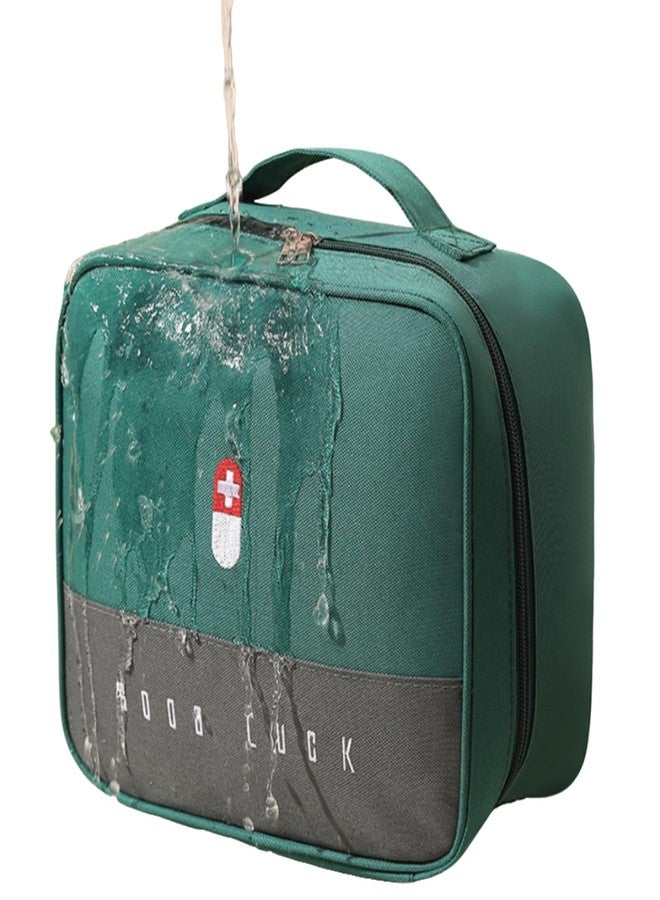 Jipemtra Red First Aid Bag Empty 1st Aid Bag Medical Travel Case First Responder Emergency Storage Medicine Bags for Car Office Kitchen Pet Sport Outdoors Cycing (Green) - Image 3