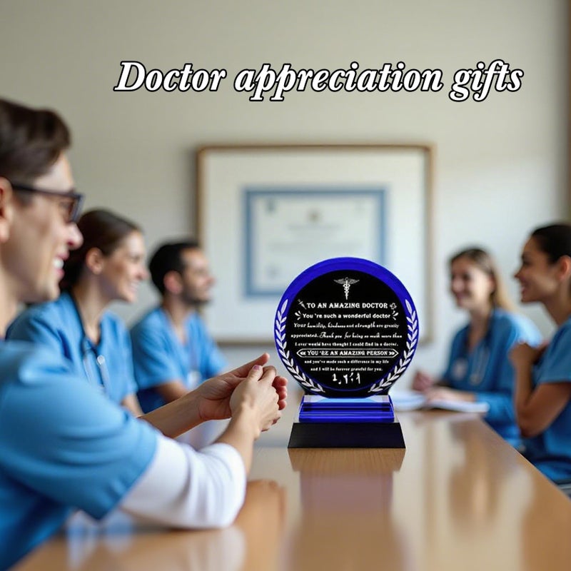 Qianwei Doctor Appreciation Gifts for Women Men - Crystal Plaque Keepsakes with Light Base - Best Thank You Doctors Gift for Doctors' Day Birthday Christmas Thanksgiving Grateful Dr. Decor For Female Friend - Image 5