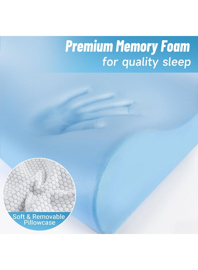 CloudBliss Memory Foam Pillow, Ergonomic Neck Contour Cervical Pillow for Neck and Shoulder Pain, Orthopedic Pillow for Neck Pain Relief, for Sleeping Side, Back, Stomach Sleepers - Grey, Standard - Image 2
