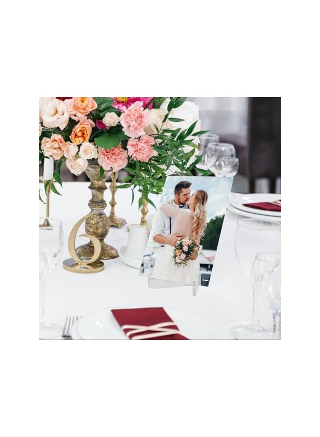 The Bros 20 Pack Clear Triangle Acrylic Easel Stands for Display, Mini Picture Frame Plate Holders, Photo Holder Card Weddings Home Decoration(3.4Inch)  - Image 3