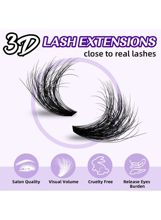 B&qaugen Lash Extension Kit 3D Thick Lash Clusters Kit 280pcs Eyelash Extension Kit 10-18mm 70D+90D D Curl DIY Lash Extension Kit with Lash Bond and Seal, Lash Remover (KIT-70D+90D-MIX10-18mm) - Image 2