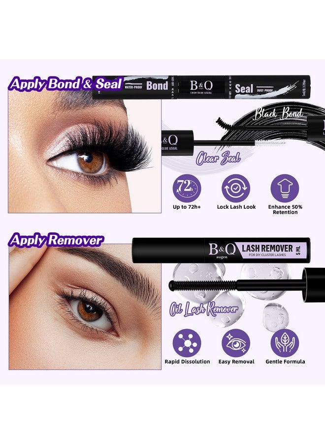 B&qaugen Lash Extension Kit 3D Thick Lash Clusters Kit 280pcs Eyelash Extension Kit 10-18mm 70D+90D D Curl DIY Lash Extension Kit with Lash Bond and Seal, Lash Remover (KIT-70D+90D-MIX10-18mm) - Image 5