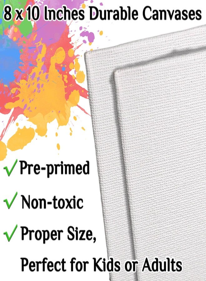 VOCHIC 10 Pack 8 x 10In Canvas Boards and Easel Set Sip and Paint Kit for Adults Kids with Acrylic Paint 50 Brushes Art Painting Drawing Party Supplies - Image 3