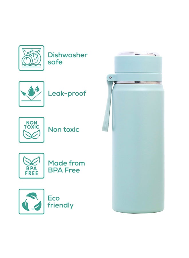 Eazy Kids Double Wall Insulated Sports Water Bottle - Green, 450Ml  - Image 5