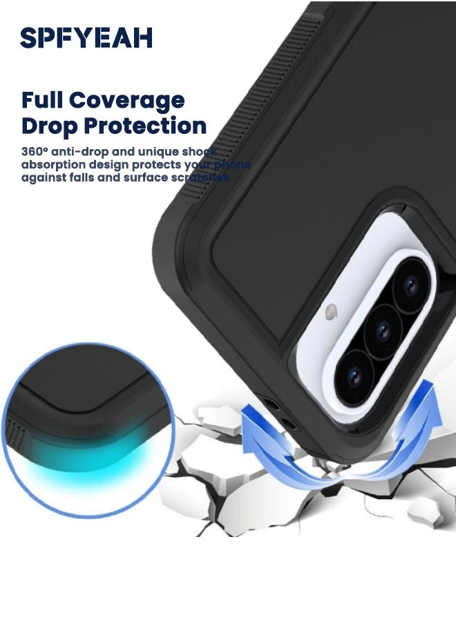 SPFYEAH - 3-in-1 Samsung Galaxy A56 Case with HD Tempered Glass Screen Protector & Camera Lens Protector, Full Body Dual Layer Heavy Duty Rugged Shockproof Bumper Case for Samsung A56 5G 6.7 inch - Image 1