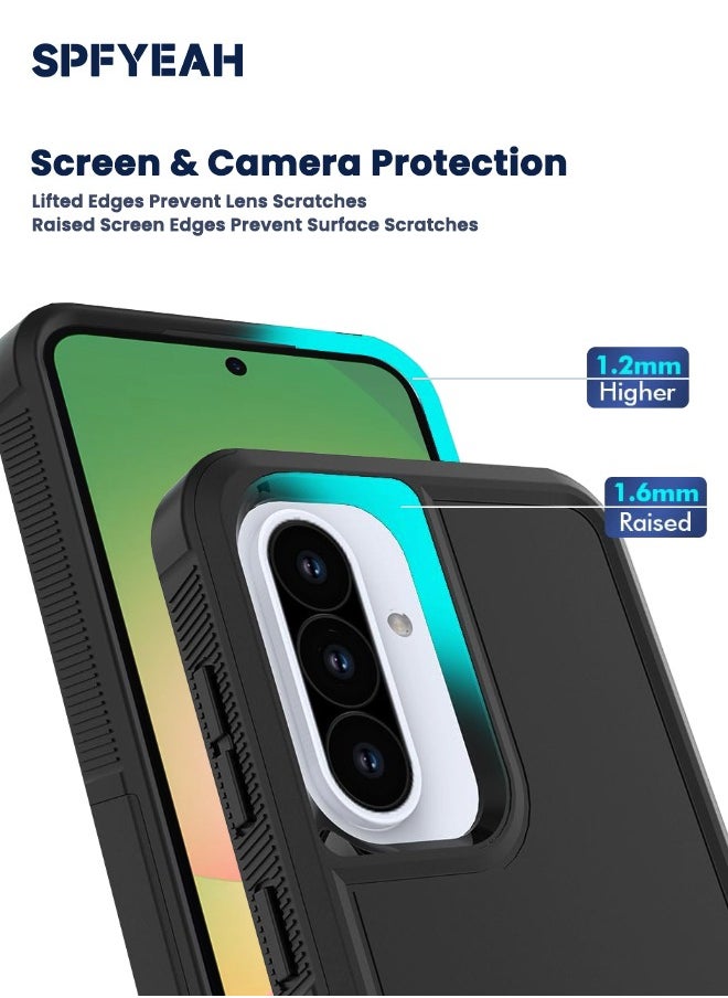 SPFYEAH - 3-in-1 Samsung Galaxy A56 Case with HD Tempered Glass Screen Protector & Camera Lens Protector, Full Body Dual Layer Heavy Duty Rugged Shockproof Bumper Case for Samsung A56 5G 6.7 inch - Image 1