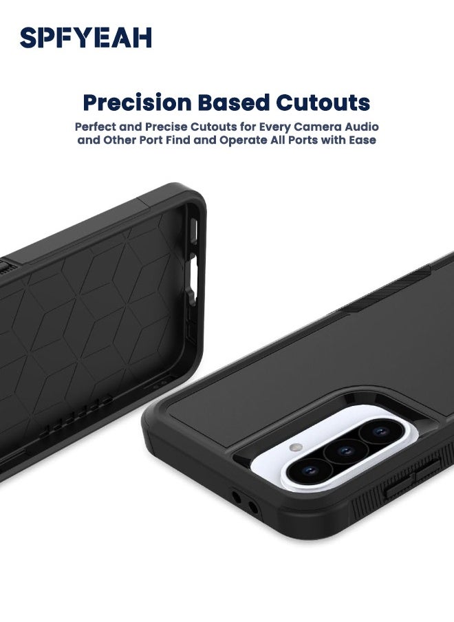 SPFYEAH - 3-in-1 Samsung Galaxy A56 Case with HD Tempered Glass Screen Protector & Camera Lens Protector, Full Body Dual Layer Heavy Duty Rugged Shockproof Bumper Case for Samsung A56 5G 6.7 inch - Image 1