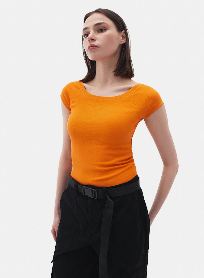 Cotton Boat Neck Tshirt