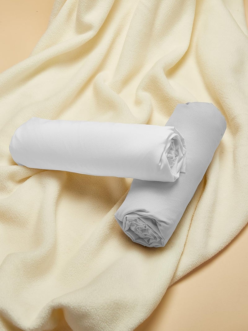 TILLYOU Baby Crib Sheets for Boys Girls, Fitted Crib Sheet 2 Pack for Standard Crib and Toddler Mattresses, Super Soft Toddler Bed Sheets, 28"x52"x8", White & Gray - Image 3