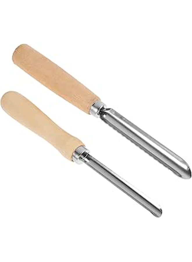 2pcs Stainless Steel Fruit Corer Remover Set with Serrated and Smooth Edges for Cherry Pitting Kitchen Tool - Image 1
