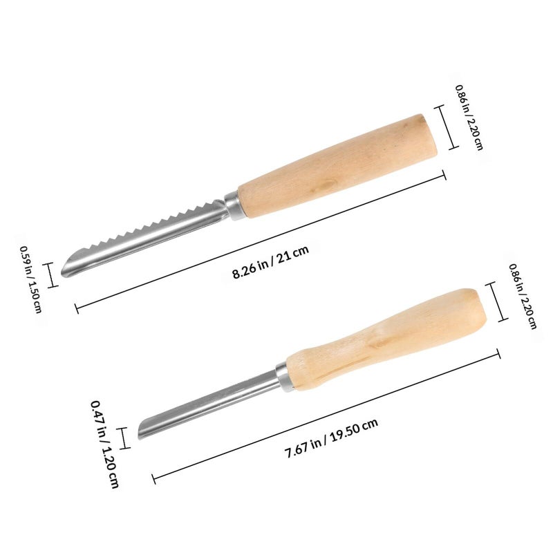 2pcs Stainless Steel Fruit Corer Remover Set with Serrated and Smooth Edges for Cherry Pitting Kitchen Tool - Image 3