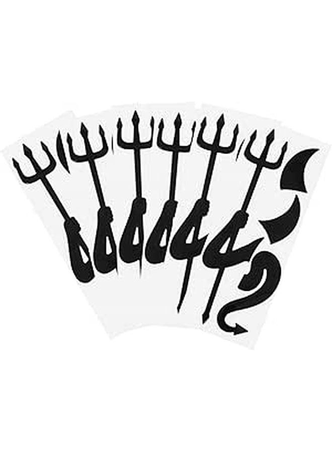 6 Pcs 3D PVC Car Devil Stickers Black Vinyl Window Decals Set For Automotive Exterior - Image 1