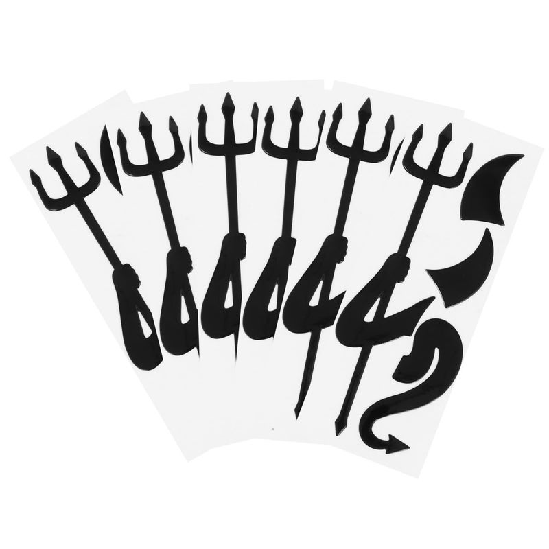 6 Pcs 3D PVC Car Devil Stickers Black Vinyl Window Decals Set For Automotive Exterior - Image 2