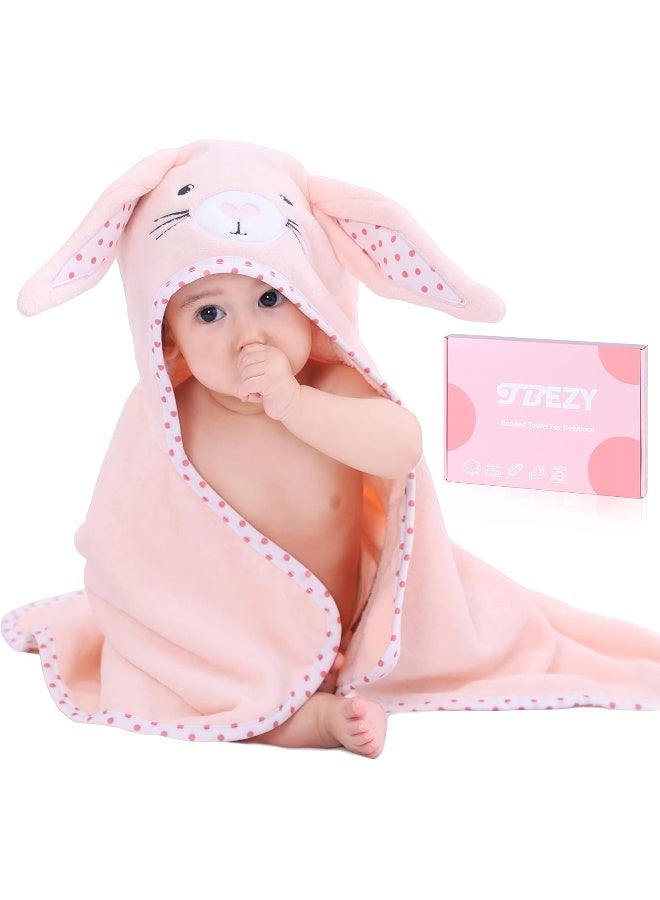 TBEZY Baby Hooded Towel with Unique Animal Design Ultra Soft Thick Cotton Bath Towel for Newborn (Bunny) - Image 1