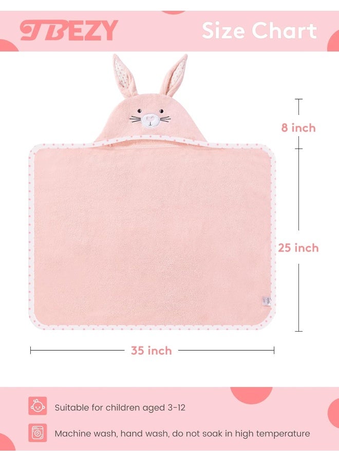 TBEZY Baby Hooded Towel with Unique Animal Design Ultra Soft Thick Cotton Bath Towel for Newborn (Bunny) - Image 2
