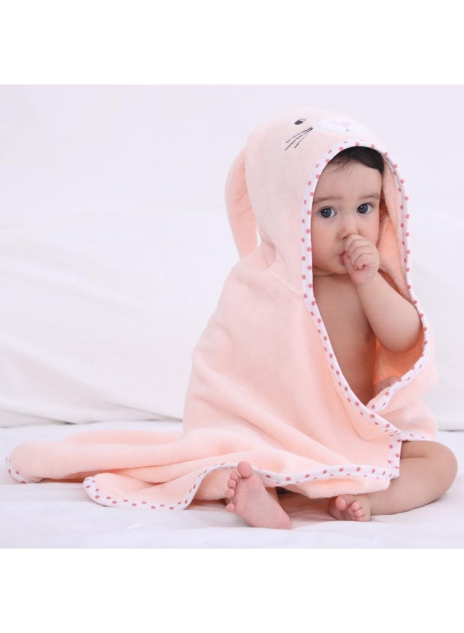TBEZY Baby Hooded Towel with Unique Animal Design Ultra Soft Thick Cotton Bath Towel for Newborn (Bunny) - Image 5
