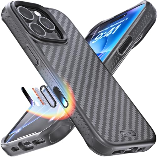 REBEL Case for iPhone 16 Pro [Gen-6 Aramid Fiber] Strong MagSafe Compatible, Grippy Sides, Shockproof Corners, Metal Lens + Buttons, Upgraded Protective Design, 6.3 Inch Phone 2024 (Black) - Image 1