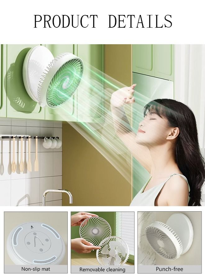 DUNISO Air Circulator Fan Small Quiet Turbo Force Desk Fans with Base-Mounted Controls 5 Speed Cooling Fan Floor Fan Wall Mounted Fan for Whole Room Home Bedroom Office  - Image 3