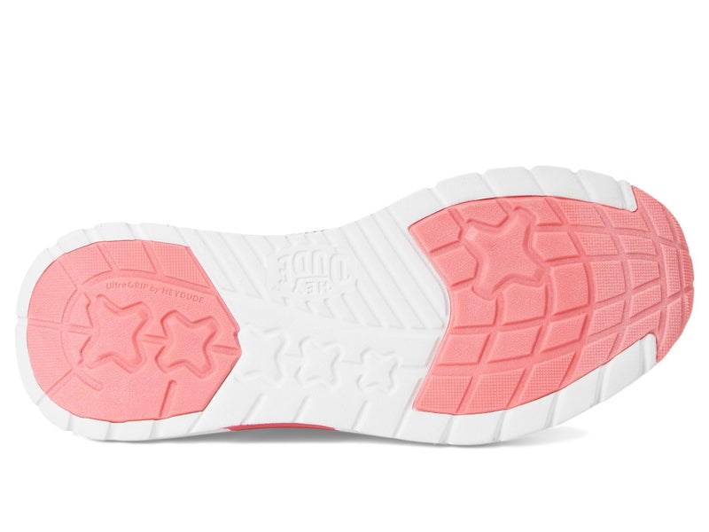 HEYDUDE Women's Sirocco Sport Stripe Sneaker, White/Pink Size 12 | Lightweight Slip On Mesh Casual Shoe for Travel and Everyday Wear - Image 3