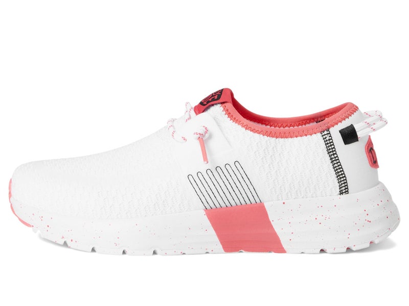HEYDUDE Women's Sirocco Sport Stripe Sneaker, White/Pink Size 12 | Lightweight Slip On Mesh Casual Shoe for Travel and Everyday Wear - Image 4