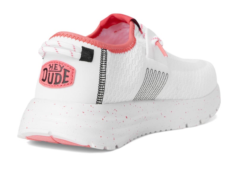 HEYDUDE Women's Sirocco Sport Stripe Sneaker, White/Pink Size 12 | Lightweight Slip On Mesh Casual Shoe for Travel and Everyday Wear - Image 5
