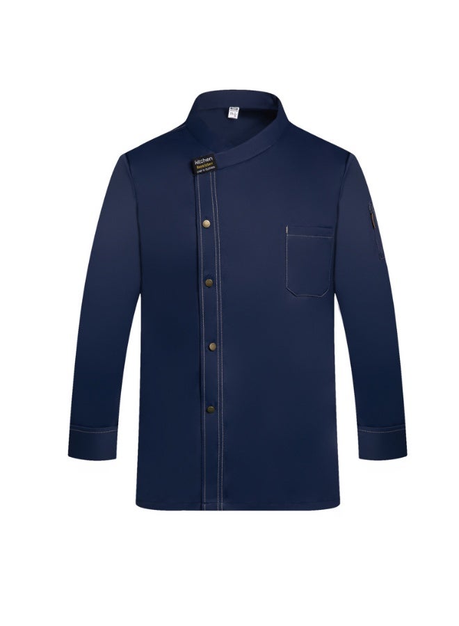 NIBEMINENT Chef Uniforms Hotel Costume Long Sleeve Restaurant Chef Coat Men Kitchen Clothes Shirts Jacket Cook Clothes Cafeteria  - Image 1