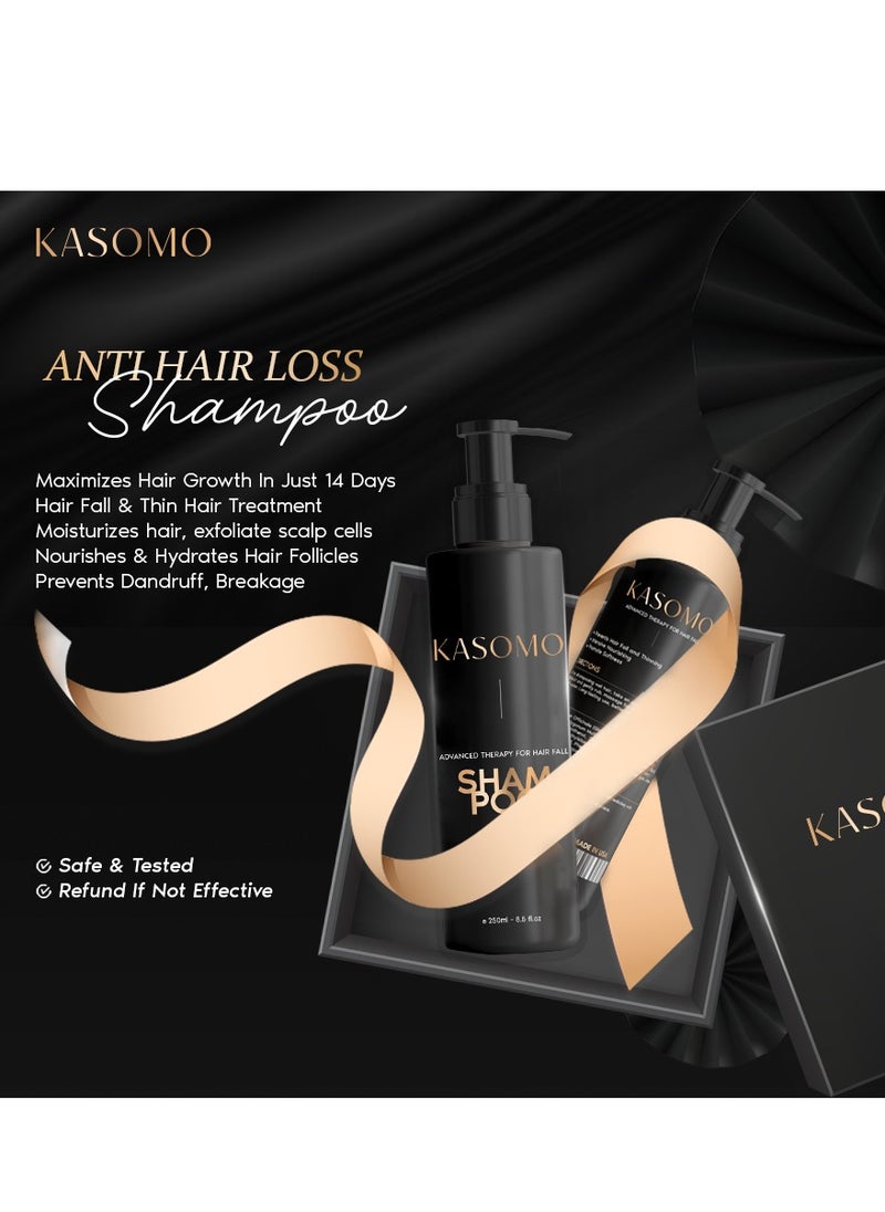 Kasomo KASOMO Anti-Dandruff Shampoo 250 ml & Hair Dry Repair Mask 250ml with Scalp Massager, Deeply Moisturizing Nourishing Hair Stronger, Thicker and Healthier with Natural Ingredients  - Image 3